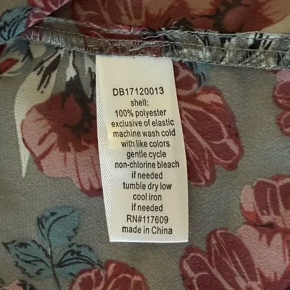 Dark Floral Victorian Top Small Whimsigoth Regency Blouse Career Dark Floral - Picture 9 of 9